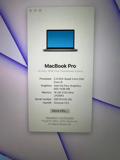 Macbook Pro 13" 16gb 512gb
