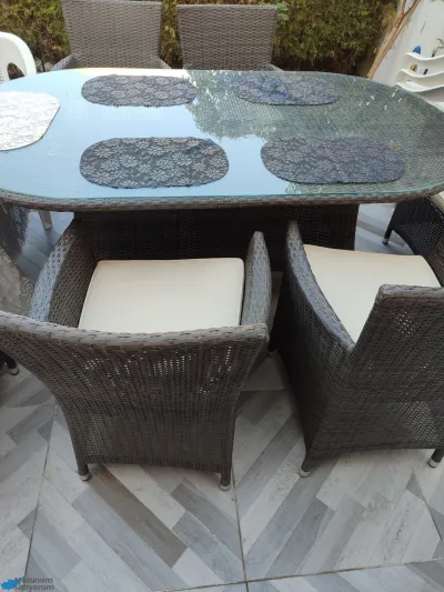 6 Kişilik Rattan Bahçe Takımı